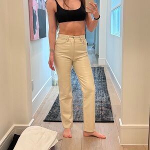 Agolde Leather 90s Pants (Cream)